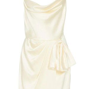 Rosetta Ivory Satin Mini Dress With Bow
